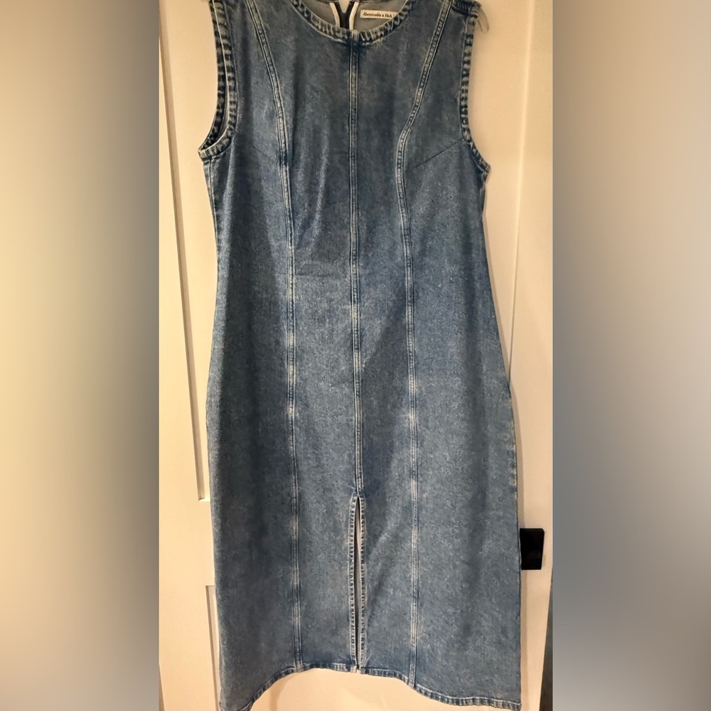 Abercrombie & Fitch Light Blue Denim Sleeveless Dress